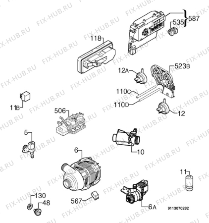 Взрыв-схема посудомоечной машины Electrolux ESI64052X - Схема узла Electrical equipment 268